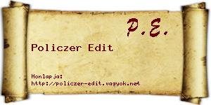 Policzer Edit névjegykártya
